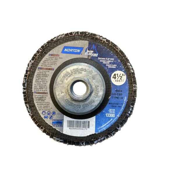 Norton Neon And Blue Fire Flap Discs 4 1/2 Various Grits 7 Count - Picture 3 of 8